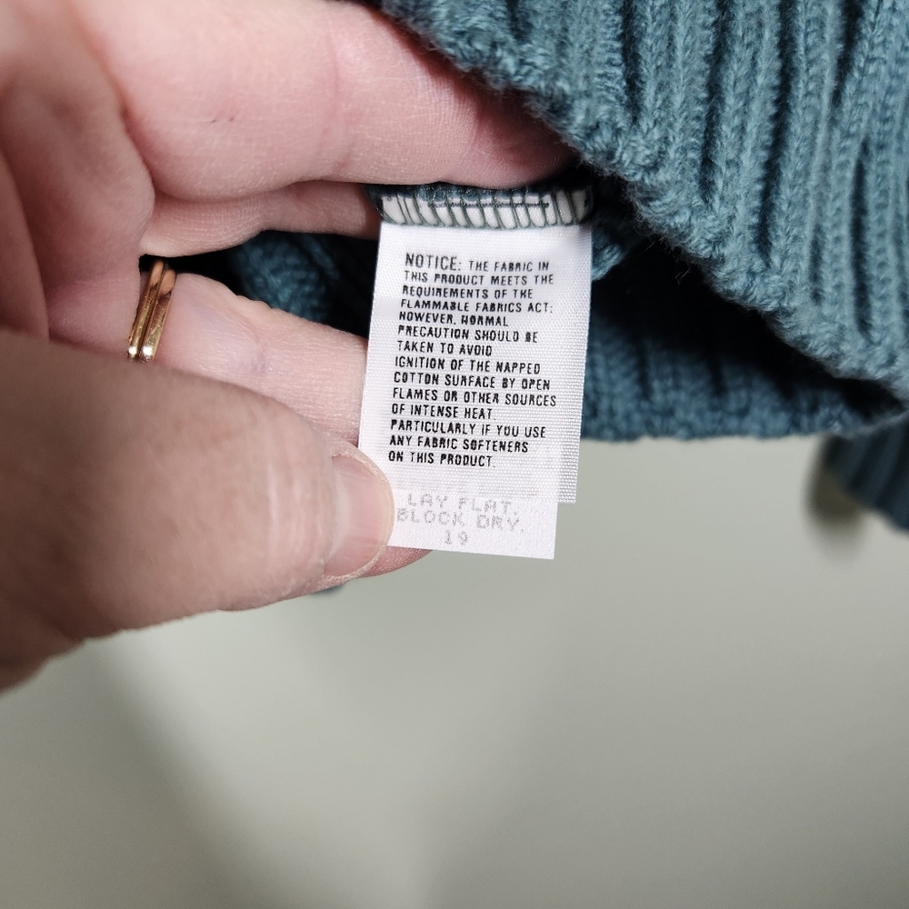 Vintage L.L. Bean Men's Green 100% Cotton Sweater, Sz XL - Picture 5 of 8
